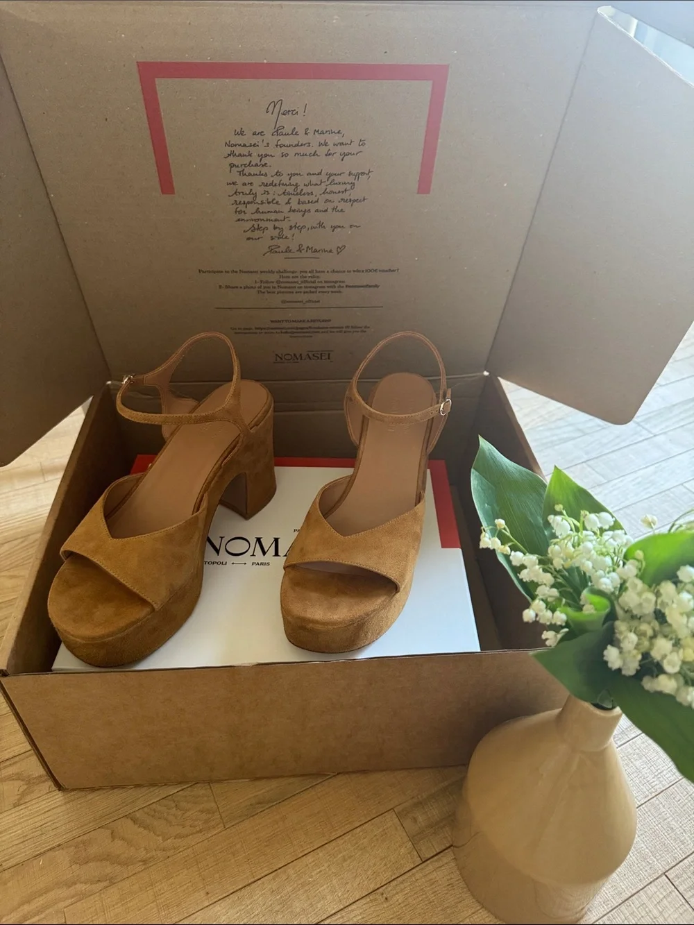 Suede Platform Sandals 🌱🍃Paris